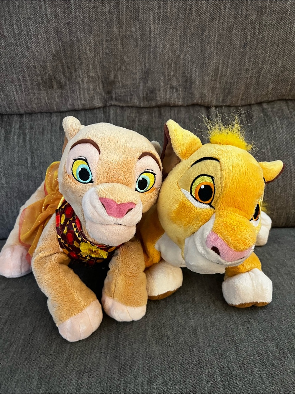 Disney Parks Lion King Young Simba & Nala 14" Standing Plush Cub Set with Custom